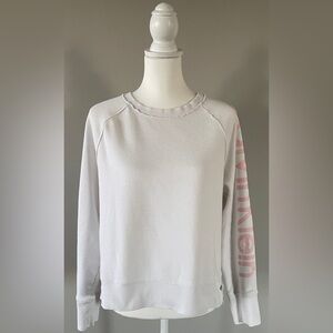 Calvin Klein Performance White and Pink Distressed Sweatshirt